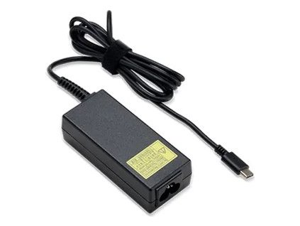 ACER Adapter 65W USB TYPE-C, EU POWER CORD (RETAIL PACK), Black