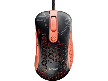 Adata XPG Slingshot Mera Edition/Herní/Optická/Pro praváky/12 000 DPI/Drátová USB/Černá-oranžová