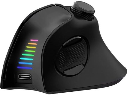 EVOLVEO Vertikální myš TwinVerti, Ergonomická myš, 2.4GHz, Bluetooth, černá