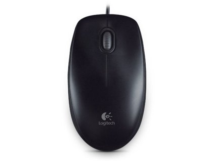Logitech B100/Kancelářská/Optická/800 DPI/Drátová USB/Černá
