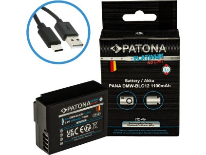 PATONA baterie pro foto Panasonic DMW-BLC12 1100mAh Li-Ion Platinum USB-C nabíjení