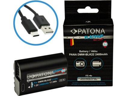PATONA baterie pro foto Panasonic DMW-BLK22 2400mAh Li-Ion Platinum USB-C nabíjení