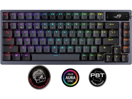 ASUS ROG AZOTH Moonlight White, mechanická, Bluetooth, US, bílá