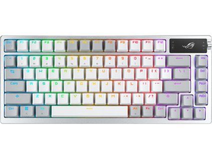 ASUS ROG AZOTH Moonlight White, mechanická, Bluetooth, US, bílá