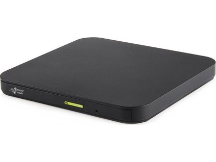 HITACHI LG externá mechanika DVD-W/CD-RW/DVD±R/±RW/RAM/M-DISC GP96Y, Ultra Slim, OTG konektor, Black, box+SW
