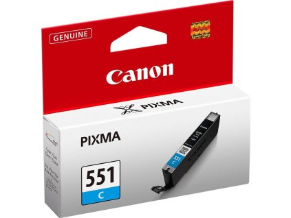 Canon CARTRIDGE CLI-551C azurová pro Pixma iP, Pixma iX, Pixma MG a Pixma MX 6850, 725x, 925, 8750 (332 str.)
