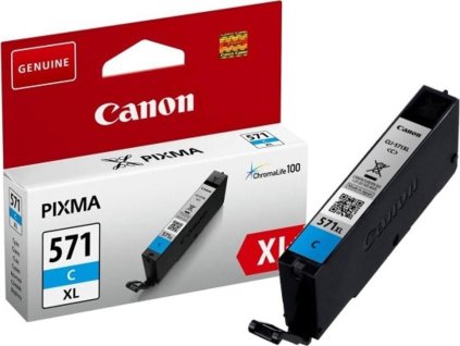 CANON CARTRIDGE CLI-571XL C azurová pro PIXMA MG575x, MG685x, MG775x, TS505x, TS605x, TS805x, TS905x (715 str.)