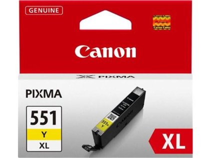 Canon CARTRIDGE CLI-551Y XL žlutá pro Pixma iP, Pixma iX, Pixma MG a Pixma MX 6850, 725x, 925, 8750 (695 str.)