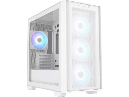 ASUS A21 PLUS, Mini Tower, průhledná bočnice, 4x 120mm ARGB Fan, bílá