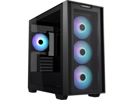 ASUS A21 PLUS, Mini Tower, průhledná bočnice, 4x 120mm ARGB Fan, černá