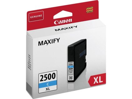 Canon CARTRIDGE PGI-2500XL C azurová pro Maxify iB4050, iB4150, MB5050, MB5150, MB5155, MB5350, MB5450, MB5455 (1755str)