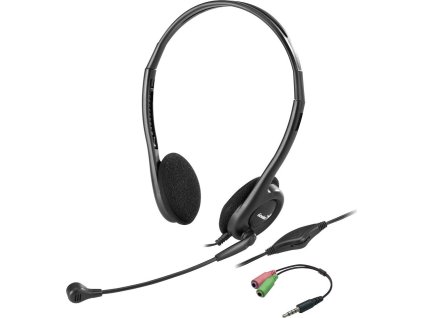GENIUS headset HS-200C, 2x 3,5 jack, redukcia na single jack