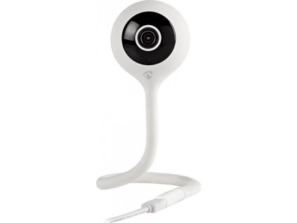 NEDIS IP Kamera/ Wi-Fi/ vnitřní/ 1080p/ senzor pro sledov. klimatu/ microUSB/ MicroSD/ Cloud/ Android/iOS/ adaptér/ bílá