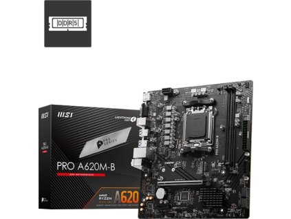MSI PRO A620M-B, AM5, AMD A620, 2xDDR5, 1xHDMI, 1xVGA, mATX
