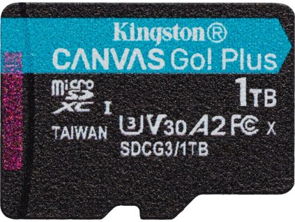 Kingston MicroSDXC karta 1TB Canvas Go! Plus, R:170/W:90MB/s, Class 10, UHS-I, U3, V30, A2
