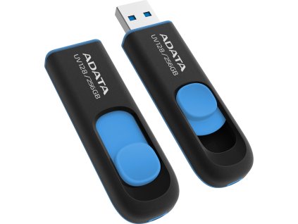 ADATA UV128, 256GB, USB 3.1 Dash Drive (R:90/W:40 MB/s) černá/modrá