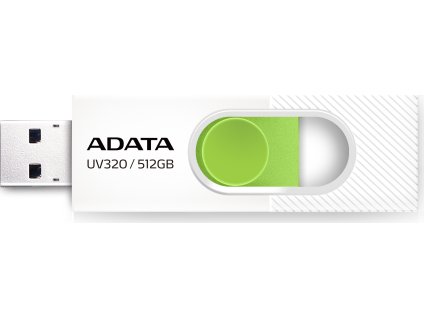 ADATA UV320, 512GB, USB 3.2, bílo-zelená
