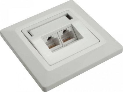 Solarix Zásuvka CAT5E STP 2 x RJ45 pod omítku bílá