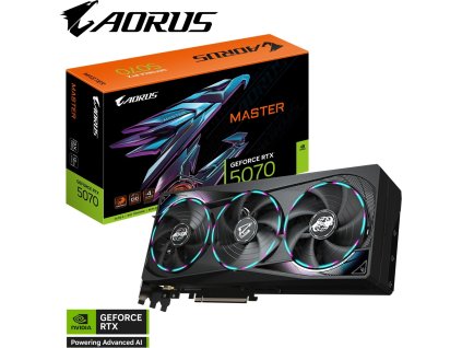 GIGABYTE GeForce RTX 5070 MASTER 12G, 12G GDDR7, 3xDP, 1xHDMI