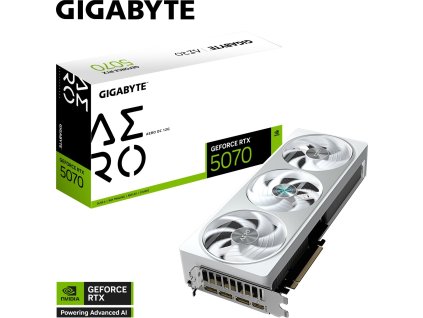 GIGABYTE GeForce RTX 5070 AERO OC 12G, 12G GDDR7, 3xDP, 1xHDMI