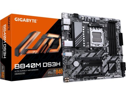 GIGABYTE B840M DS3H, AM5, AMD B840, 4xDDR5, 2xDP, 1xHDMI, mATX
