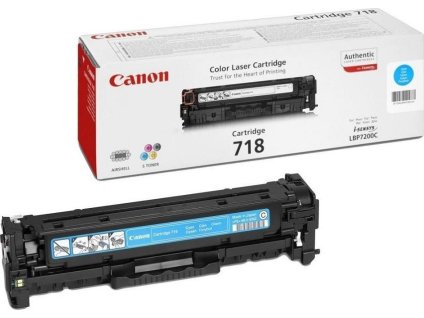 Canon originální toner CRG-718C/ LBP-7200/ 7660/ 7680/ MF-80x0/ MF724/ 2900 stran/K/ azurový