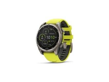 Garmin - fenix 8 Solar Sapphire - 47 mm - Titanium with Amp Yellow | Graphite Silicone Band, EU