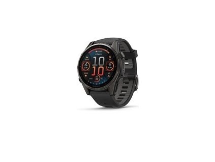 Garmin fenix® 8 – 43 mm, AMOLED, Sapphire, Carbon grey DLC titanium, Black / Pebble grey se silikonovým řemínkem, EU