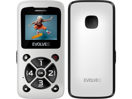 EVOLVEO Mobilní telefon pro seniory EasyPhone ID, bílá