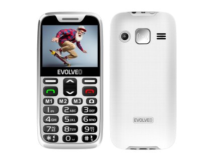 EVOLVEO EasyPhone XR, mobilní telefon pro seniory s nabíjecím stojánkem, bílá