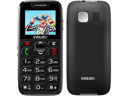 EVOLVEO EasyPhone, mobilní telefon pro seniory s nabíjecím stojánkem, černý