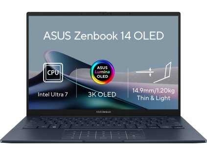 ASUS Zenbook 14 (UX3405CA-OLED381X), Ultra 7 255H, 14" 1920 x 1200, 32GB, 1TB SSD, Intel Arc, W11 Pro, Blue