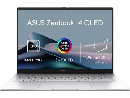 ASUS Zenbook 14 (UX3405CA-OLED382X), Ultra 7 255H, 14" 1920 x 1200, 32GB, 1TB SSD, Intel Arc, W11 Pro, Silver
