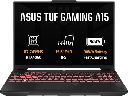 ASUS TUF Gaming A15 (FA507NVR-LP004), R7-7435HS, 15.6" 1920 x 1080, 16GB, 512GB SSD, RTX 4060, No OS, Gray