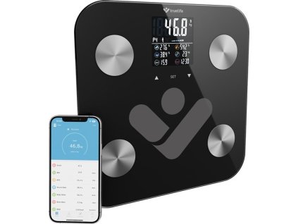 TrueLife FitShape S6 BT - Bioelektrická impedanční bluetooth váha - černá