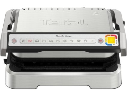 Tefal OptiGrill 2 v 1 GC772D30 Inox kontaktní gril, 2100 W, termostat, odkapávací nádobka, aplikace Tefal