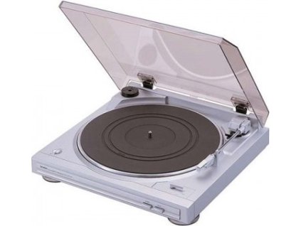 Denon DP-29F plně automatický gramofon, řemínkový pohon, zabudovaný MM předzesilovač stříbrný