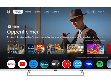 STRONG SMART QLED TV 50"/ SRT50UG8773C/ UHD/ 3840x2160/ DVB-T2/C/S2/ H.265/HEVC/ 4xHDMI/ 2xUSB/ Wi-Fi/ LAN/ G/ ANDROID14