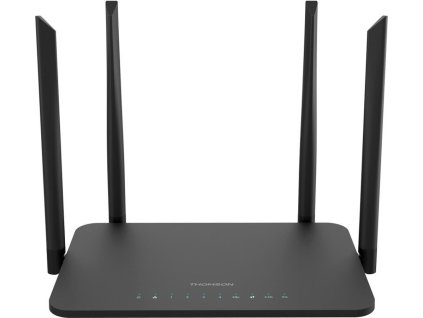 THOMSON dvoupásmový router THWR 1200/ Wi-Fi 802.11a/b/g/n/ac/ 1200 Mbit/s/ 2,4GHz a 5GHz/ 4x LAN/ 1x WAN/ 1x USB/ černý