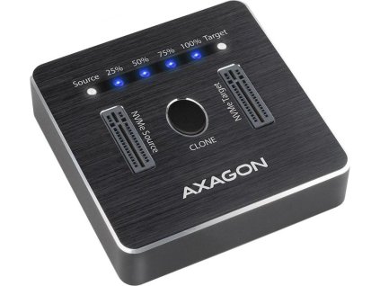 AXAGON ADSA-M2C, USB-C 3.2 Gen 2 -  2x M.2 NVMe SSD CLONE MASTER dokovací stanice