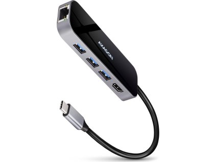 AXAGON HMC-6GL, USB 3.2 Gen 1 hub, porty 3x USB-A, HDMI 4k/30Hz, RJ-45 GLAN, PD 100W, kabel USB-C 20cm