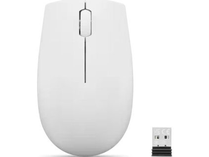 Lenovo 300 Wireless Compact/Kancelářská/Optická/1 000 DPI/Bezdrátová USB/Bílá