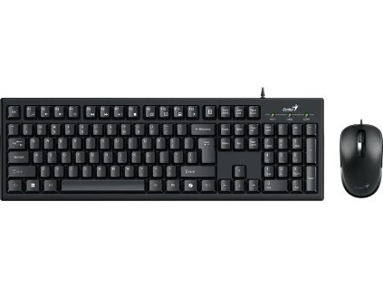 GENIUS set klávesnice+myš KM-100SE/ Drátový set/ Copilot/ USB/ černá/ CZ+SK layout