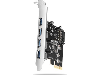 AXAGON PCEU-430RS, PCIe řadič, 4x USB 5Gbps port, SATA napájení, Renesas PD720201, SP