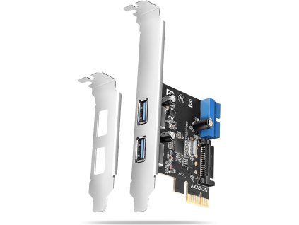 AXAGON PCEU-232RS, PCIe řadič, 2+2x USB 5Gbps port, SATA napájení, Renesas PD720201, SP & LP