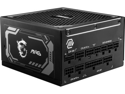 MSI zdroj MAG A1000GL PCIE5/ 1000W/ ATX3.1/ akt. PFC/ 7 let celk. záruka/ 135mm fan/ modulární kabeláž/ 80PLUS Gold