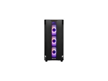 CHIEFTEC Miditower Gaming HUNTER, Black, 4x RGB Rainbow Fan, 2 x USB 3.0, side glass