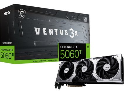 MSI GeForce RTX 5060 Ti 16G VENTUS 3X OC, RTX 5060 Ti, 16GB GDDR7, 3xDP, 1xHDMI