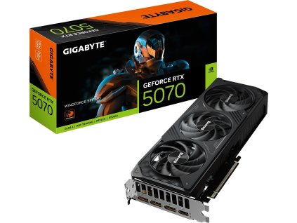 GIGABYTE NVIDIA GeForce RTX 5070 WINDFORCE 12G, 12G GDDR7, 3xDP, 1xHDMI