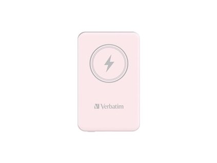 VERBATIM Powerbanka Charge 'n' Go, Magnetická, 5000 mAh, USB-C, Růžová